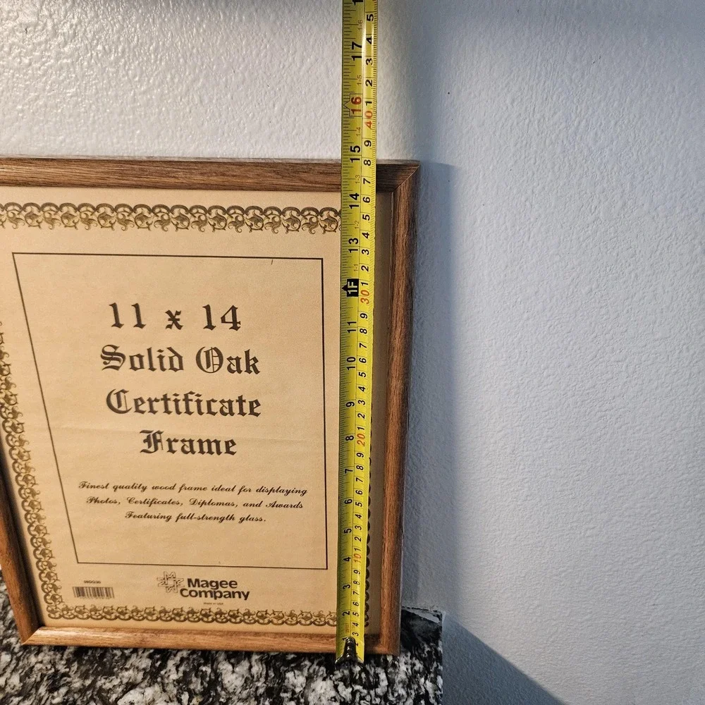 Vintage solid oak picture frame with‎ glass insert 11x14 Magee Company